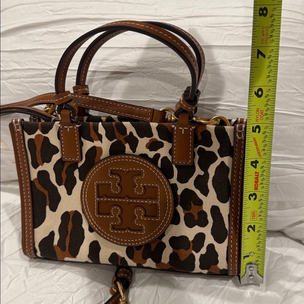 Tory Burch Ella Leopard Canvas Mini Tote - Picture 3 of 4